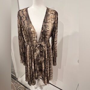 Snakeskin Print Kimono Cardigan cover up